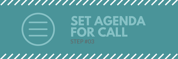 Sales call agenda step 3 - set agenda for call
